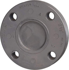 Value Collection - 2-1/2" Pipe, 7" OD, PVC Blind Pipe Flange - Schedule 80, Gray - Industrial Tool & Supply
