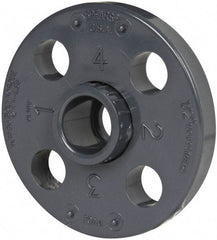 Value Collection - 1/2" Pipe, 3-1/2" OD, PVC Socket Pipe Flange - Schedule 80, Gray - Industrial Tool & Supply