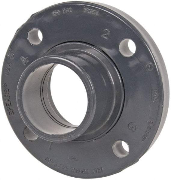 Value Collection - 3" Pipe, 7-1/2" OD, PVC Spigot Pipe Flange - Schedule 80, Gray - Industrial Tool & Supply