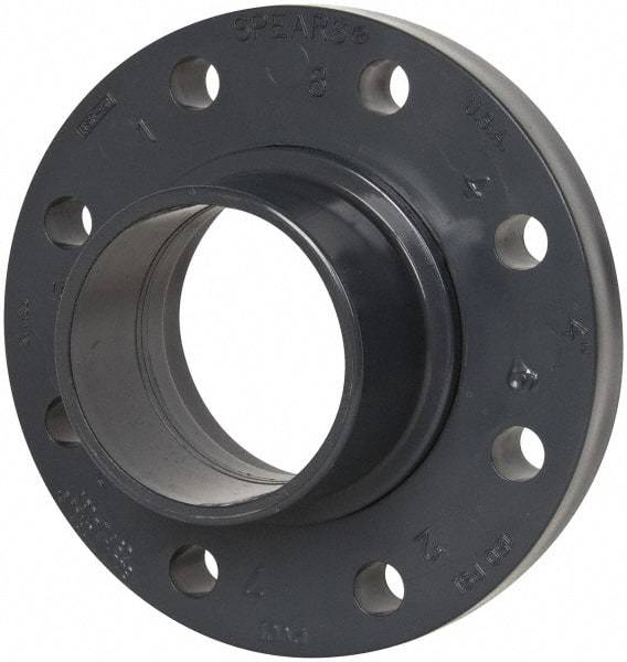 Value Collection - 4" Pipe, 9" OD, PVC Spigot Pipe Flange - Schedule 80, Gray - Industrial Tool & Supply