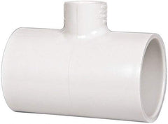 Value Collection - 1-1/2 x 1-1/2 x 1/2" PVC Plastic Pipe Reducing Tee - Schedule 40, All Slip End Connections - Industrial Tool & Supply