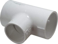 Value Collection - 2 x 2 x 1-1/2" PVC Plastic Pipe Reducing Tee - Schedule 40, All Slip End Connections - Industrial Tool & Supply