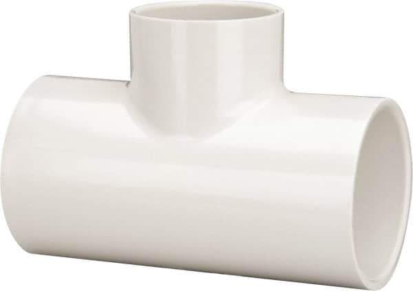 Value Collection - 2-1/2 x 2-1/2 x 2" PVC Plastic Pipe Reducing Tee - Schedule 40, All Slip End Connections - Industrial Tool & Supply