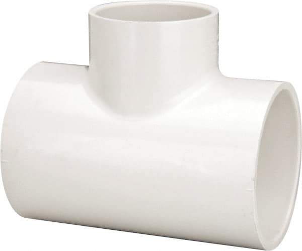 Value Collection - 4 x 4 x 3" PVC Plastic Pipe Reducing Tee - Schedule 40, All Slip End Connections - Industrial Tool & Supply