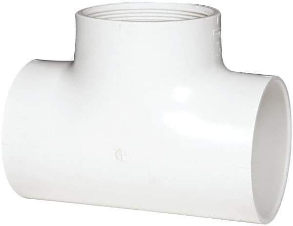 Value Collection - 4" PVC Plastic Pipe Tee - Schedule 40, Slip x FIPT End Connections - Industrial Tool & Supply
