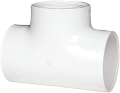 Value Collection - 4" PVC Plastic Pipe Tee - Schedule 40, Slip x FIPT End Connections - Industrial Tool & Supply
