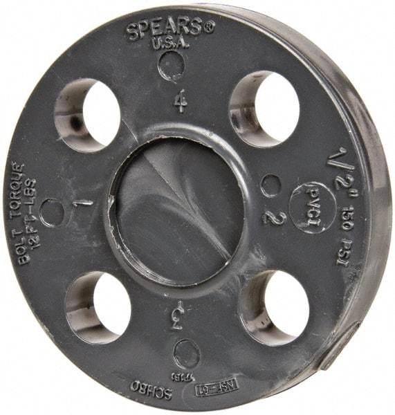 Value Collection - 1/2" Pipe, 3-1/2" OD, PVC Blind Pipe Flange - Schedule 80, Gray - Industrial Tool & Supply