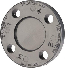 Value Collection - 1-1/4" Pipe, 4-5/8" OD, PVC Blind Pipe Flange - Schedule 80, Gray - Industrial Tool & Supply