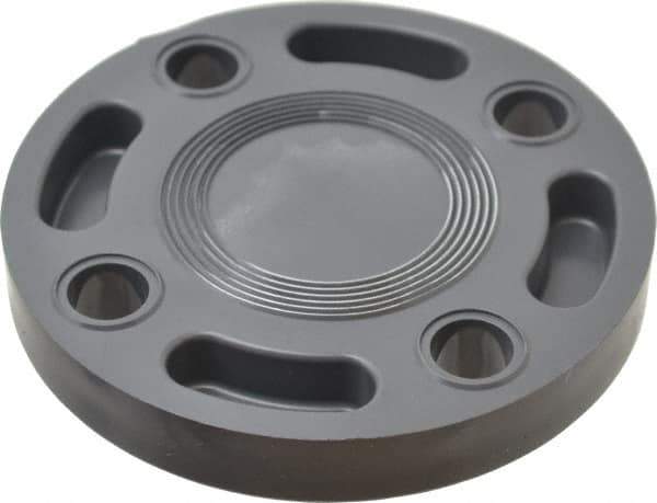 Value Collection - 1-1/2" Pipe, 5" OD, PVC Blind Pipe Flange - Schedule 80, Gray - Industrial Tool & Supply