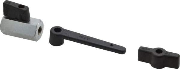 Midwest Control - 1/8" Pipe, Full Port, Brass Miniature Ball Valve - 1 Piece, Inline - Two Way Flow, FNPT x FNPT Ends, Wedge Handle, 450 WOG - Industrial Tool & Supply