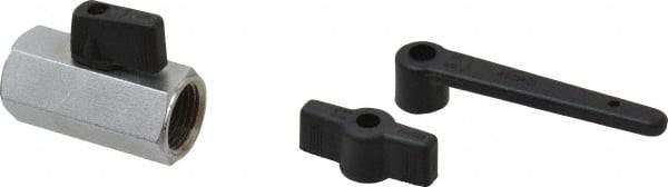 Midwest Control - 1/2" Pipe, Standard Port, Brass Miniature Ball Valve - 1 Piece, Inline - Two Way Flow, FNPT x FNPT Ends, Wedge Handle, 450 WOG - Industrial Tool & Supply