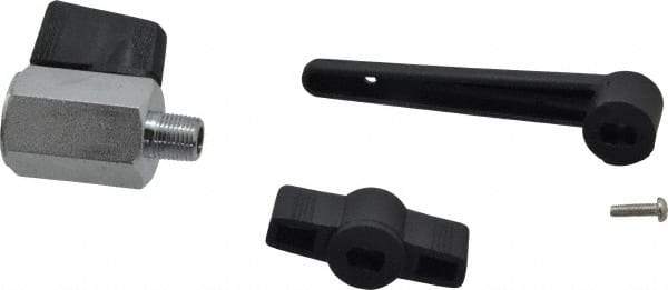 Midwest Control - 1/8" Pipe, Full Port, Brass Miniature Ball Valve - 1 Piece, Inline - Two Way Flow, MNPT x FNPT Ends, Wedge Handle, 450 WOG - Industrial Tool & Supply