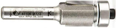 Amana Tool - 1/2" Cut Diam, 1/2" Length of Cut, 2 Flute Flush Trim Edge Profile Router Bit - Carbide-Tipped, 1/4" Shank Diam, 2-1/4" OAL, Uncoated - Industrial Tool & Supply