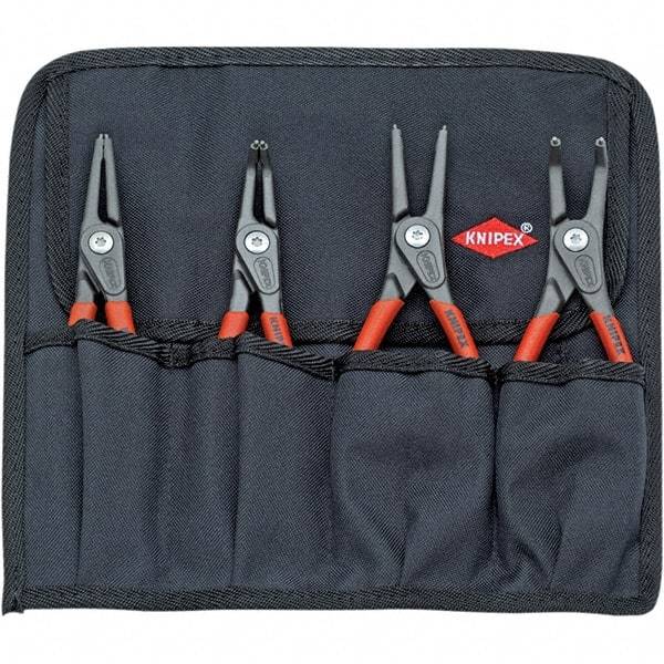 Knipex - 4 Piece Snap Ring Plier Set - Comes in Tool Roll - Industrial Tool & Supply