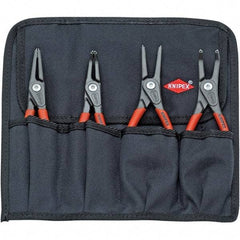 Knipex - 4 Piece Snap Ring Plier Set - Comes in Tool Roll - Industrial Tool & Supply