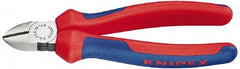 Knipex - 7" OAL, 1/8" Capacity, 1" Jaw Length x 1" Jaw Width, Diagonal Cutter Pliers - Oval Head, Ergo Two Component Handles - Industrial Tool & Supply