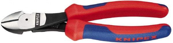 Knipex - 8" OAL, 1/8" Capacity, 1" Jaw Length x 1" Jaw Width, Diagonal Cutter Pliers - Oval Head, Ergo Two Component Handles - Industrial Tool & Supply