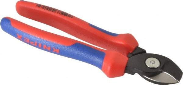 Knipex - 6-1/2" OAL, 12 AWG Capacity, Cable Cutter - 5/8" Jaw Length x 1" Jaw Width, Oval Head, Ergo Dual Component Handle - Industrial Tool & Supply