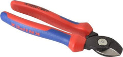 Knipex - 6-1/2" OAL, 12 AWG Capacity, Cable Cutter - 5/8" Jaw Length x 1" Jaw Width, Oval Head, Ergo Dual Component Handle - Industrial Tool & Supply