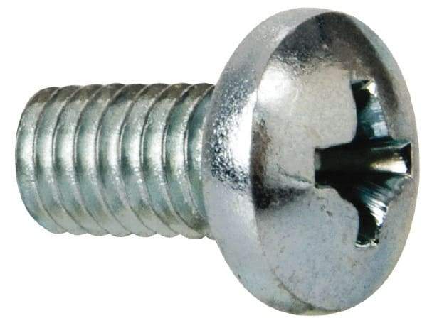 Value Collection - #10-32 UNF Thread, 3/8" Length Under Head, Phillips Drive Steel Thread Cutting Screw - Pan Head, Grade 2, Point Type F, Zinc-Plated Finish - Industrial Tool & Supply