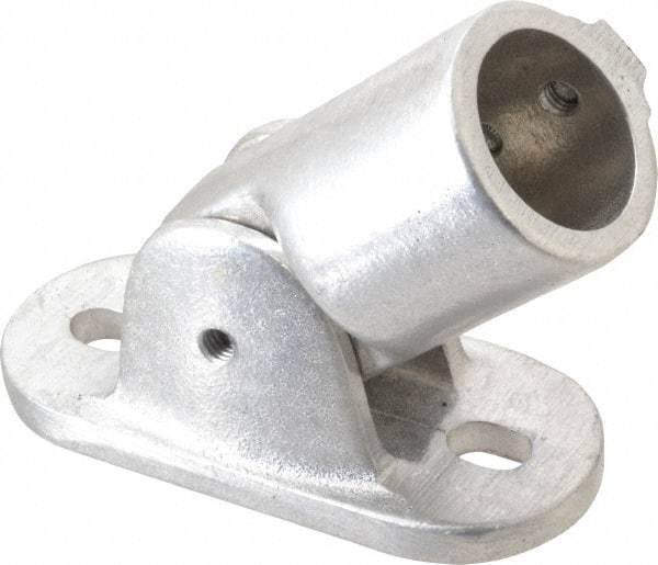 Hollaender - 1-1/4" Pipe, Adjustable Flange, Aluminum Alloy Flange Pipe Rail Fitting - Bright Finish - Industrial Tool & Supply