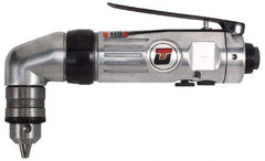 Universal Tool - 3/8" Reversible Keyed Chuck - Right Angle Handle, 1,800 RPM, 4.6 CFM, 0.5 hp, 90 psi - Industrial Tool & Supply