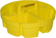 Bucket Boss - 4 Pocket Yellow Plastic Bucket Organizer - 10-1/2" Wide x 10-1/4" Deep x 4" High - Industrial Tool & Supply