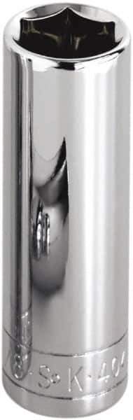 SK - 15/16", 1/2" Drive, Deep Hand Socket - 6 Points, Steel, Chrome Finish - Industrial Tool & Supply