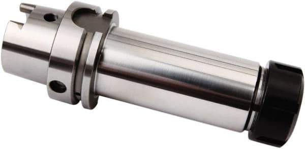 Accupro - 1/32" to 5/8" Capacity, 5" Projection, HSK63A Hollow Taper, ER25 Collet Chuck - 0.003mm TIR, Through-Spindle - Exact Industrial Supply
