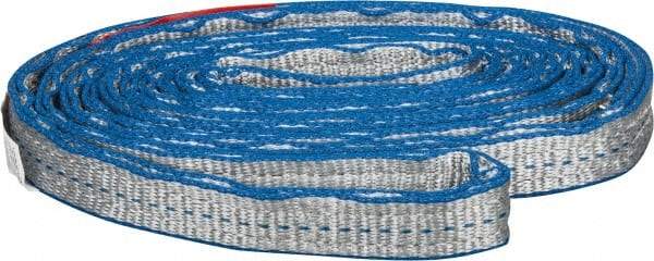 Lift-All - 8' Long x 1" Wide, 6,200 Lb Vertical Capacity, 2 Ply, Nylon Web Sling - 4,900 Lb Choker Capacity - Industrial Tool & Supply