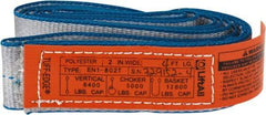 Lift-All - 4' Long x 2" Wide, 6,400 Lb Vertical Capacity, 1 Ply, Polyester Web Sling - 5,000 Lb Choker Capacity - Industrial Tool & Supply