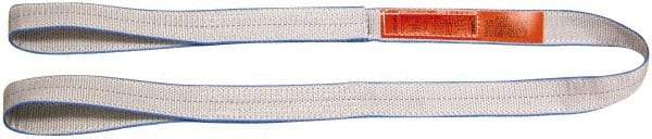 Lift-All - 16' Long x 1" Wide, 3,200 Lb Vertical Capacity, 2 Ply, Polyester Web Sling - 2,500 Lb Choker Capacity, Silver (Color) - Industrial Tool & Supply