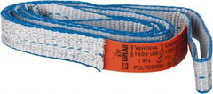 Lift-All - 5' Long x 1" Wide, 1,600 Lb Vertical Capacity, 1 Ply, Polyester Web Sling - 1,250 Lb Choker Capacity - Industrial Tool & Supply