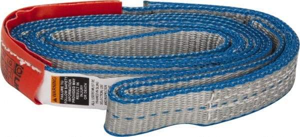 Lift-All - 7' Long x 1" Wide, 1,600 Lb Vertical Capacity, 1 Ply, Polyester Web Sling - 1,250 Lb Choker Capacity - Industrial Tool & Supply