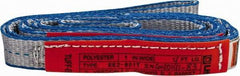 Lift-All - 4' Long x 1" Wide, 3,200 Lb Vertical Capacity, 2 Ply, Polyester Web Sling - 2,500 Lb Choker Capacity - Industrial Tool & Supply