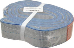 Lift-All - 7' Long x 2" Wide, 6,400 Lb Vertical Capacity, 2 Ply, Polyester Web Sling - 5,000 Lb Choker Capacity - Industrial Tool & Supply