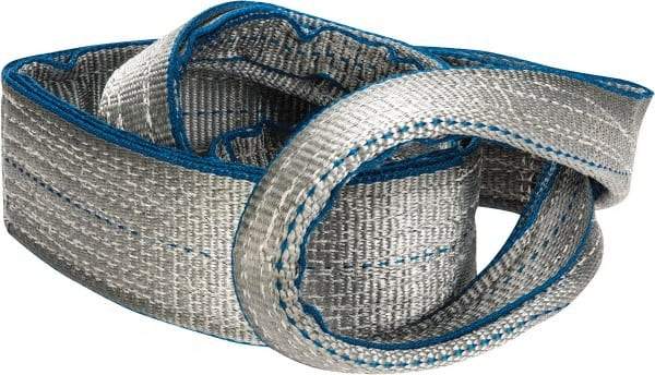 Lift-All - 4' Long x 3" Wide, 8,600 Lb Vertical Capacity, 2 Ply, Polyester Web Sling - 6,900 Lb Choker Capacity - Industrial Tool & Supply