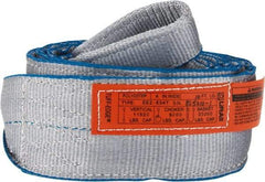 Lift-All - 10' Long x 4" Wide, 11,500 Lb Vertical Capacity, 2 Ply, Polyester Web Sling - 9,200 Lb Choker Capacity - Industrial Tool & Supply