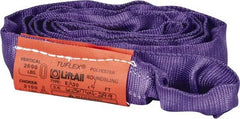 Lift-All - 4' Long x 1" Wide, 2,600 Lb Vertical Capacity, Polyester Web Sling - 2,100 Lb Choker Capacity, 5/8" Diam Chain, Purple - Industrial Tool & Supply