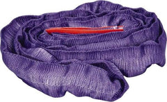 Lift-All - 5' Long x 1" Wide, Polyester Web Sling - 2,100 Lb Choker Capacity, 5/8" Diam Chain, Purple - Industrial Tool & Supply