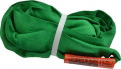 Lift-All - 5' Long x 1-3/8" Wide, Polyester Web Sling - 4,200 Lb Choker Capacity, 7/8" Diam Chain, Green - Industrial Tool & Supply
