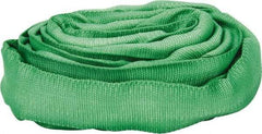 Lift-All - 6' Long x 1-3/8" Wide, 5,300 Lb Vertical Capacity, Polyester Web Sling - 4,200 Lb Choker Capacity, 7/8" Diam Chain, Green - Industrial Tool & Supply