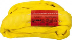 Lift-All - 4' Long x 4" Wide, Polyester Web Sling - 6,700 Lb Choker Capacity, 1-1/8" Diam Chain, Yellow - Industrial Tool & Supply