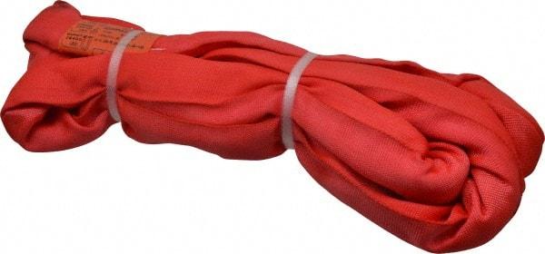 Lift-All - 6' Long x 2" Wide, Polyester Web Sling - 10,600 Lb Choker Capacity, 1-3/8" Diam Chain, Red - Industrial Tool & Supply