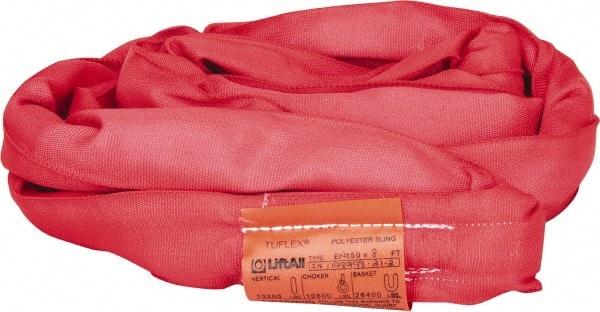 Lift-All - 8' Long x 2" Wide, Polyester Web Sling - 10,600 Lb Choker Capacity, 1-3/8" Diam Chain, Red - Industrial Tool & Supply