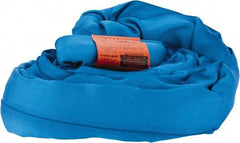 Lift-All - 8' Long x 2-5/8" Wide, Polyester Web Sling - 17,000 Lb Choker Capacity, 1-3/4" Diam Chain, Blue - Industrial Tool & Supply