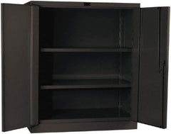Hallowell - 2 Shelf Locking Storage Cabinet - Steel, 36" Wide x 21" Deep x 42" High, Gray - Industrial Tool & Supply