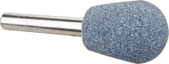 Tru-Maxx - 3/4" Head Diam x 1" Thickness, A23, Inverted Cone Radius End, Aluminum Oxide Mounted Point - Blue, Medium Grade, 60 Grit, 40,300 RPM - Industrial Tool & Supply