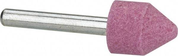 Tru-Maxx - 11/16" Head Diam x 7/8" Thickness, A14, Pointed Cylinder End, Aluminum Oxide Mounted Point - Pink, Medium Grade, 60 Grit, 43,440 RPM - Industrial Tool & Supply