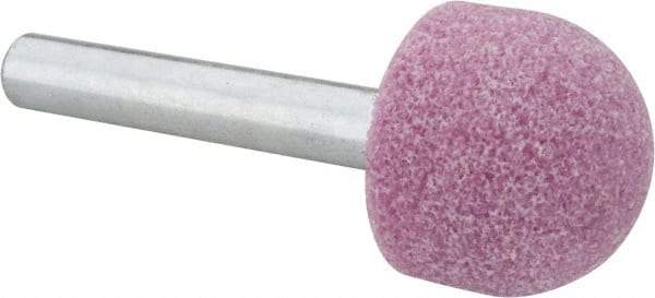 Tru-Maxx - 3/4" Head Diam x 5/8" Thickness, A22, Ball Nose End, Aluminum Oxide Mounted Point - Pink, Medium Grade, 60 Grit, 50,930 RPM - Industrial Tool & Supply